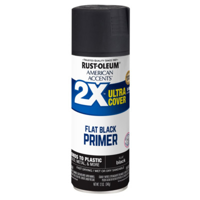 All Surfaces 2X Ultra Cover Flat Black Primer Spray Paint&Primer Low Sheen Look