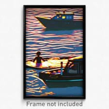 Pixel Art Poster - Puny Boat (8 Bit Psychedelic Trippy Weird Video Game Print)