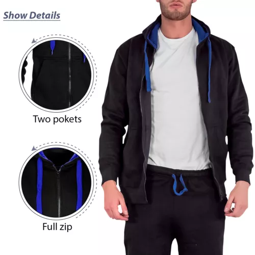 Neu Herren Trainingsanzug Set Fleece Kapuzenpullover Top +Hose Jogginghose S-3XL - Bild 12 von 27
