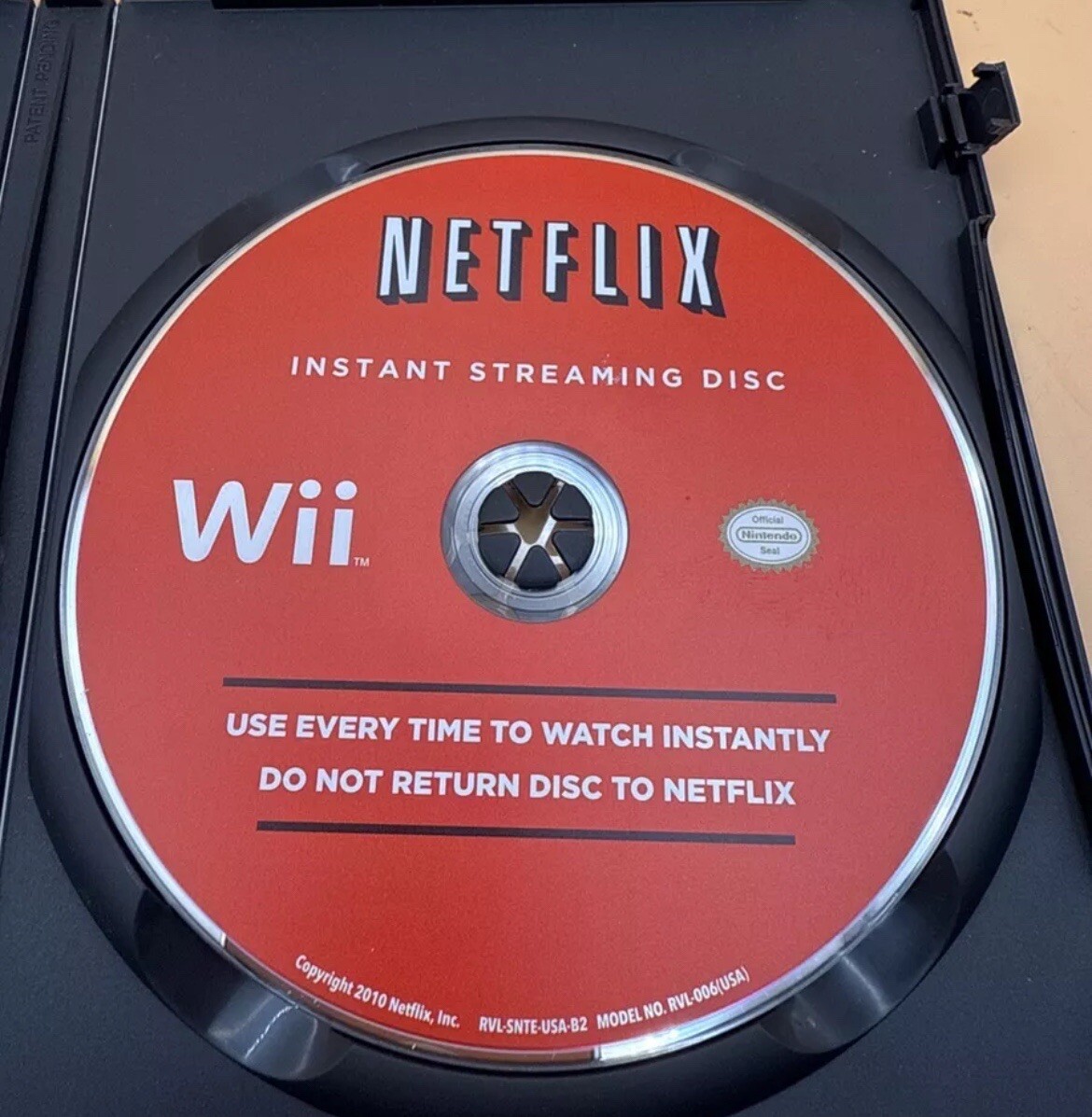 Original Netflix Instant Streaming Disc (Nintendo Wii) Game Disc