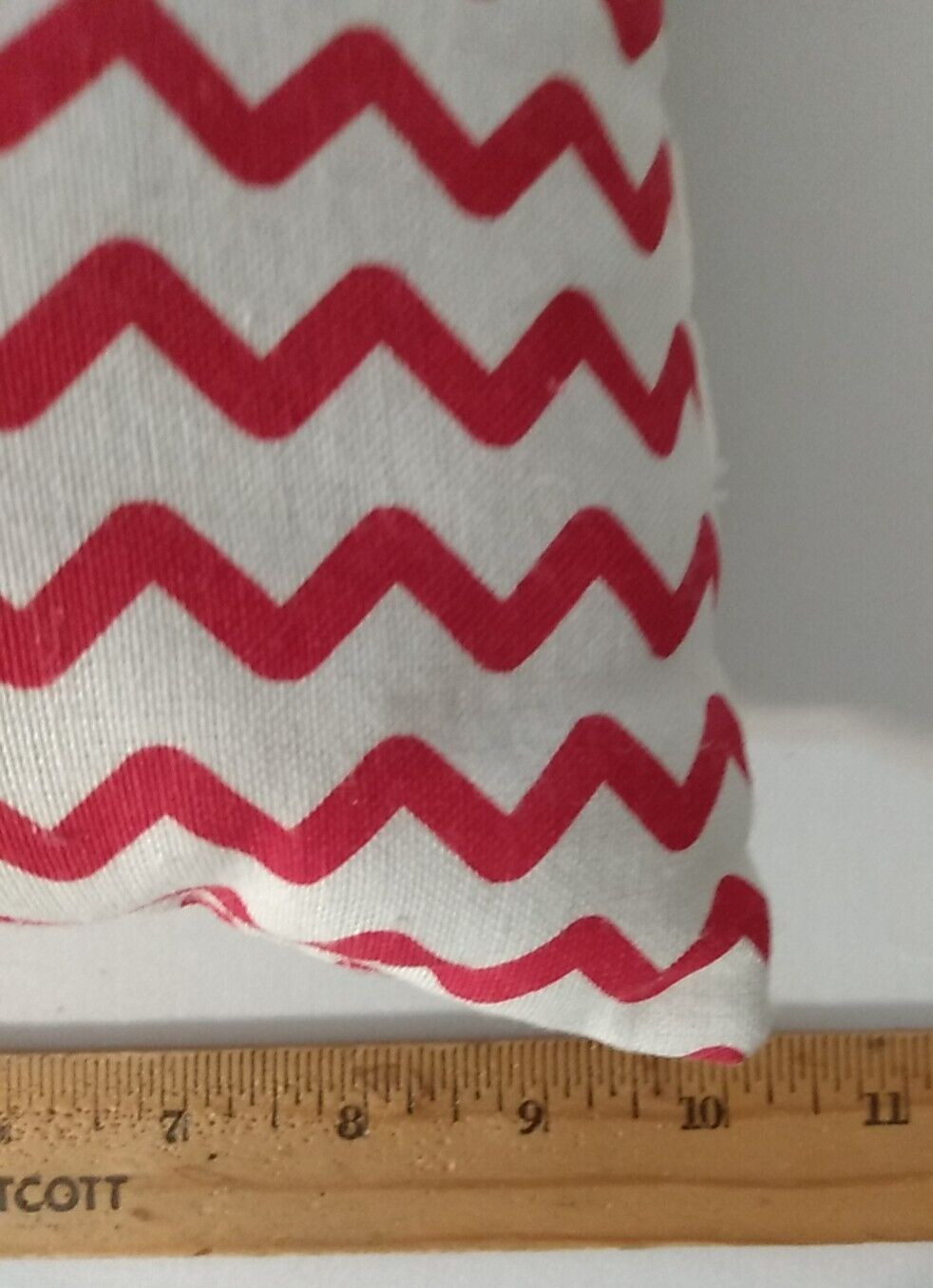 Dimensional Reindeer Red Zig Zag Background 10" Square Christmas Accent Pillow