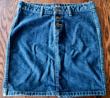 VTG L.E.i. Jeans Denim Skirt 90s Y2K Lei Mini Pencil Button Fly Junior 7 Small
