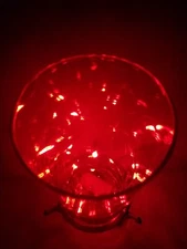 🕯 Halloween Prop! Brass Metal Glass Candle Holder Decoration w/Red Battery LEDs