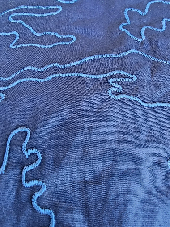 Daniel Won Men Blue Camo-Embroidered Button-Down Shirt XXL - Imagem 3 de 4