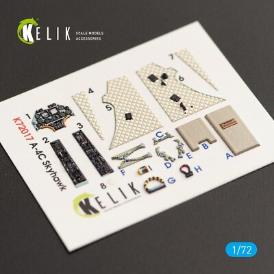 1/72 ResKit K72017 A-4C ''Skyhawk'' interior 3D decals for Fujimi/Hobby 2000 kit