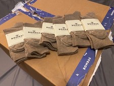  6 Pack Bombas Lightweight Gray Crew Socks