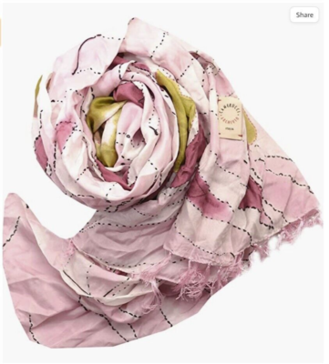 Camerucci Archivio Italia 100 silk Womens Oblong Wrap Scarf Pink one of a kind