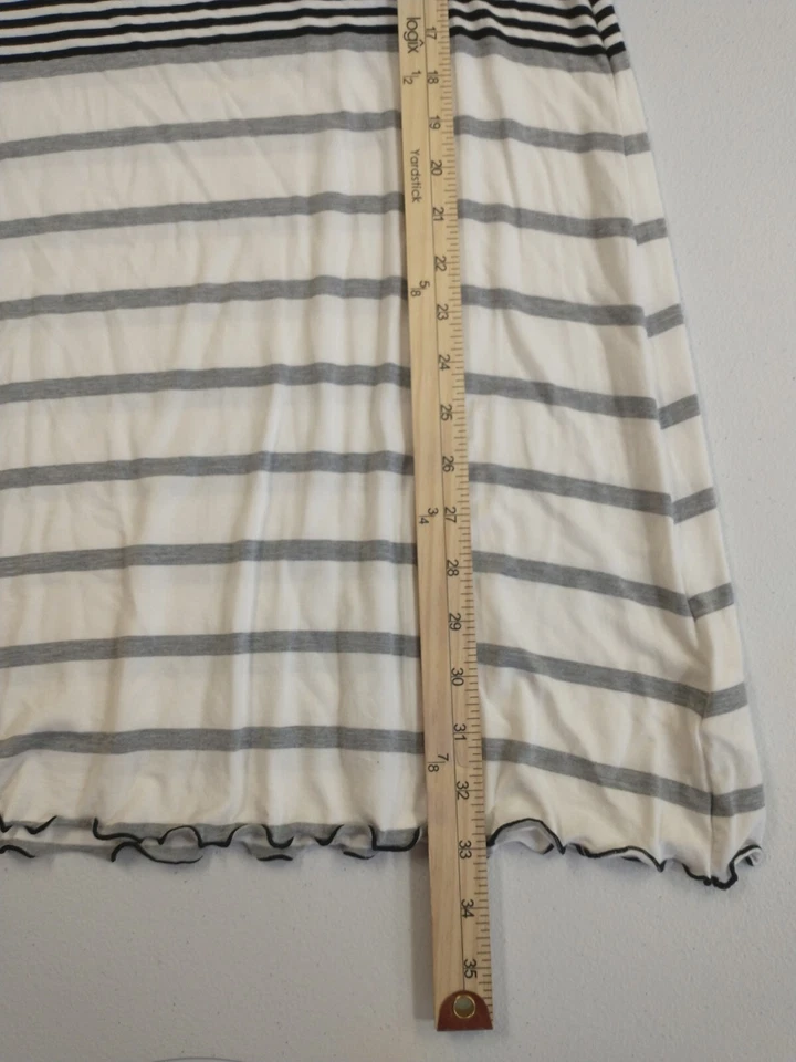 Vestido American Eagle para mujer pequeño blanco negro a rayas manga corta damas Foto 4 de 4