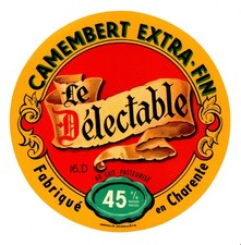 France - Vintage Cheese Label - Le Delectable, Camembert Extra-Fin