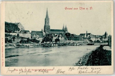 52249703 - 7900 Ulm view from the railway bridge Muenster Ulm district 1901