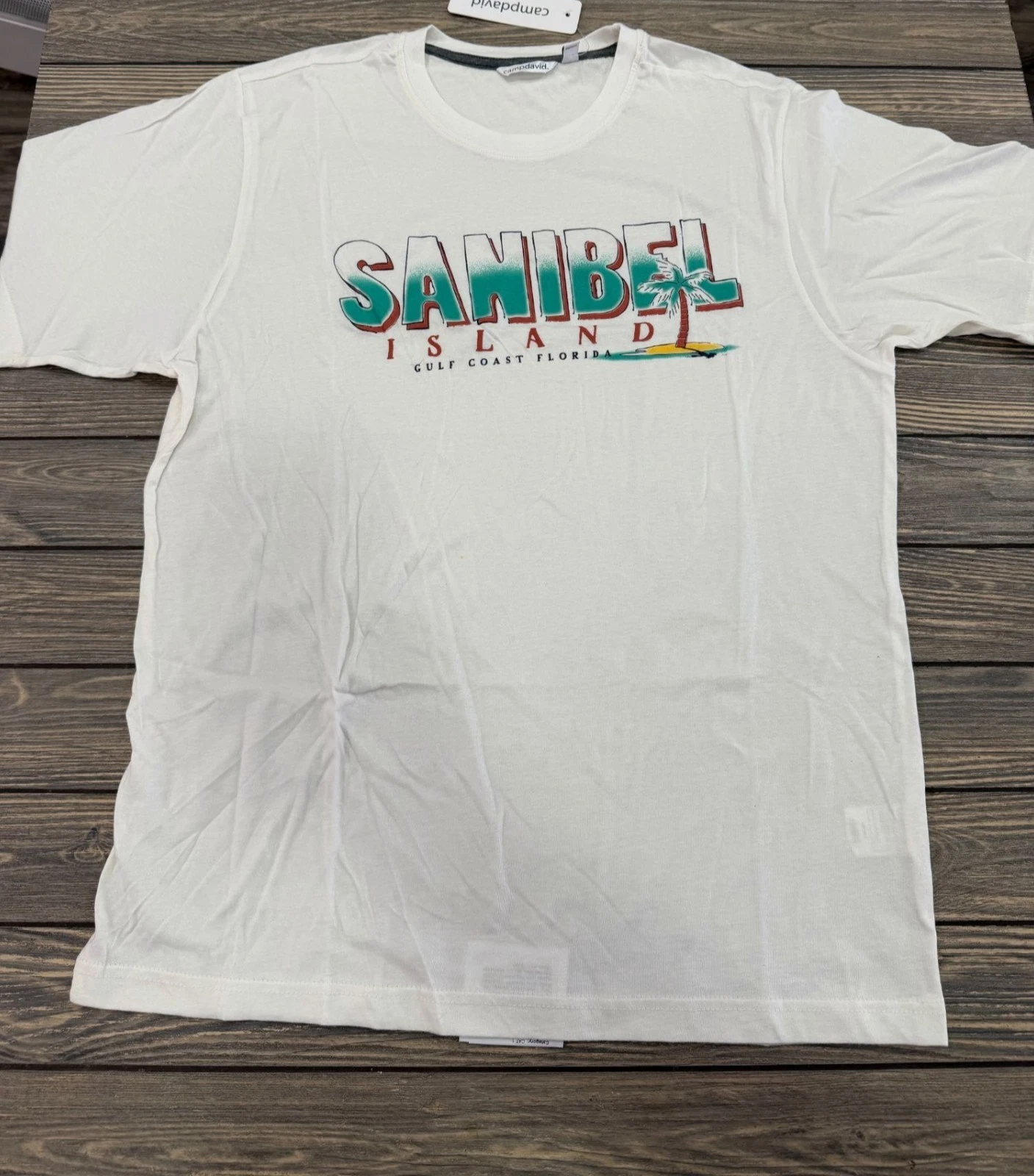 Sanibel Island Gulf Coast Florida White T-Shirt Mens Large 100% Cotton