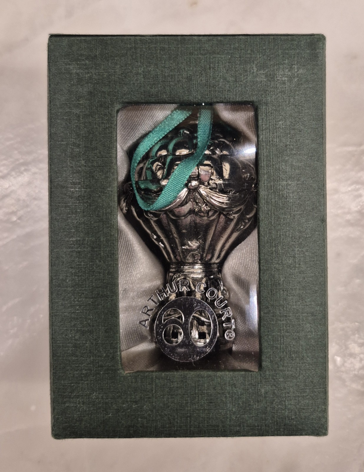 Arthur Court 2002 Pewter Hot Air Balloon Ornament Bunny Inside Star Broke