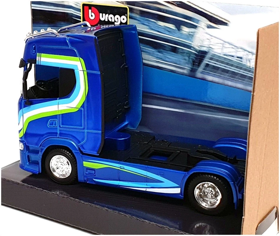 Burago 1/43 Scale Haulers Custom Cabs 18-32206 - Scania Truck - Blue - Image 2 of 4