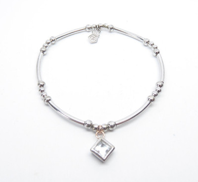 Clogau Silver & 9ct Rose Gold Royalty Affinity Bead Bracelet 17cm