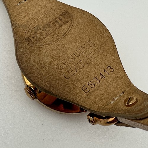 Fossil Ladies Watch ES-3413, Rose Gold Toned, Shiny Strap, New Battery - Picture 12 of 12