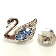 Mint SWAROVSKI Logo Crystal Silver brooch