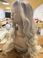 Full Length Ombré Synthetic Wig With Bangs