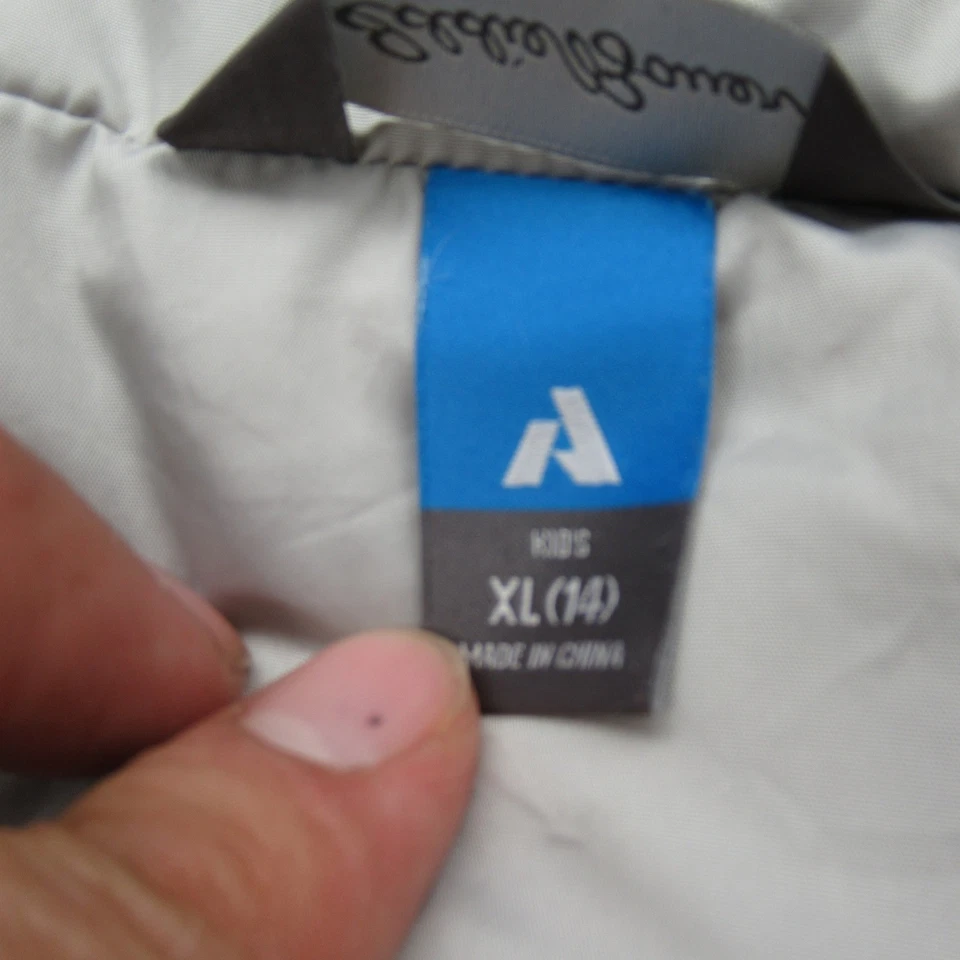 Eddie Bauer First Accent Down Jacket Youth XL Yellow Lightweight Hi-Vis Puffer - Image 4 of 4