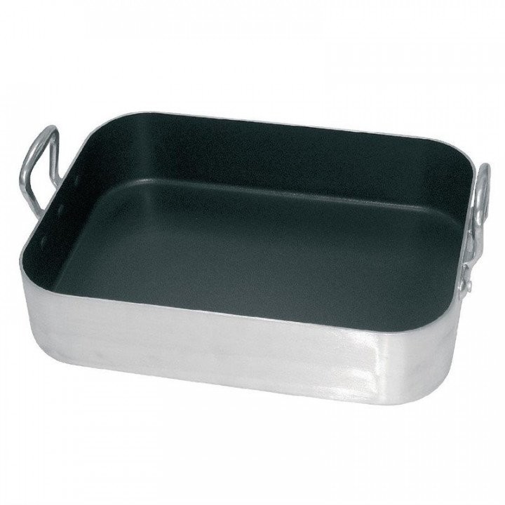 Plat à rôtir en aluminium de 8L avec revêtement anti-adhésif gris