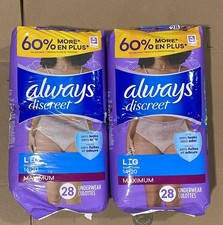 56 Count Large Always Discreet Adult Incontinence Underwear for Women and