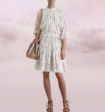 Zimmermann Dress Size 1 AU 10 US 6 Belle Voile Broderie White Floral Midi