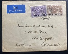 1937 Zomba Nyasaland Airmail Cover To Glasgow Scotland