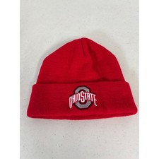 Ohio State Buckeyes Youth Red Cuffed Beanie Knit Hat Block O Logo Kids Size 4-12