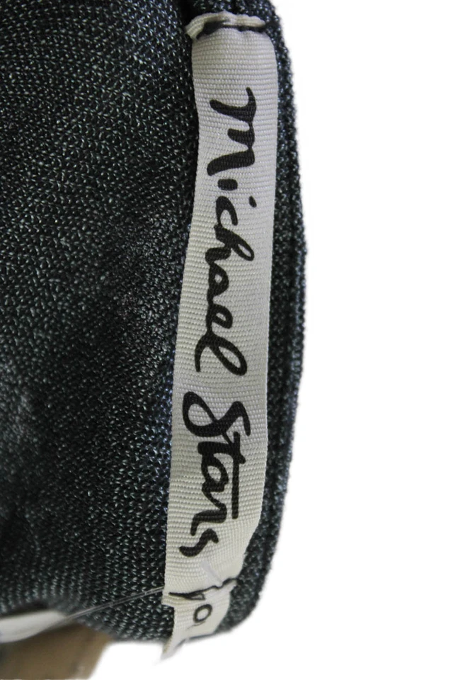 Top básico Michael Stars para mujer doble frente cuello en V manga larga gris talla OS Foto 4 de 4