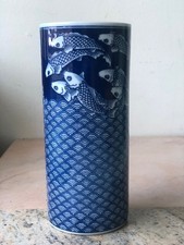 蓝色日本古董花瓶| eBay