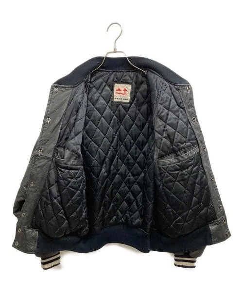 POSH BOY                    Cow leather stadium jacket black image 3