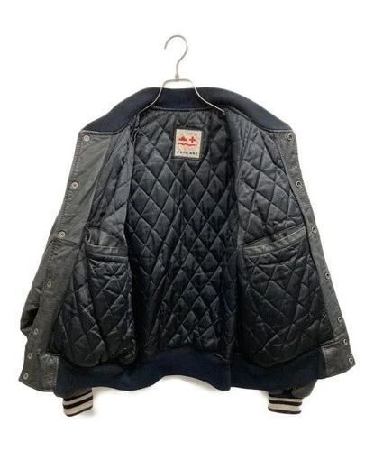 POSH BOY                    Cow leather stadium jacket black image 3
