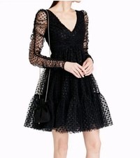 Zimmermann Ballet Tulle Polka Dot Mini Dress Size AU/UK 8 US 4 Dark Romantic