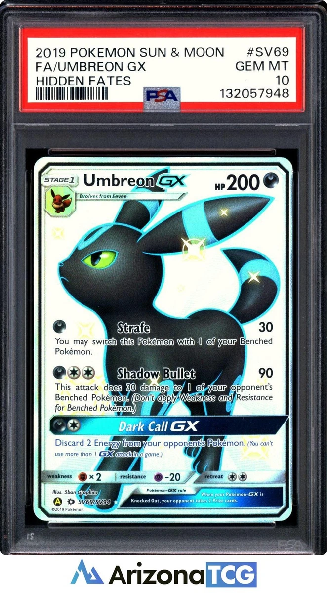 umbreon gx pokemon card price Pokmon Umbreon GX SV69/SV94 Hidden Fates Shiny Vault Shiny Holo Rare 200  HP GX