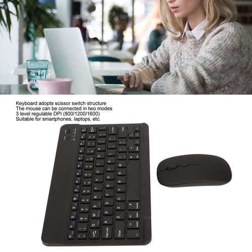 Wireless Keyboard Mouse 2.4G BT Dual Mode Rechargeable Portable External Sile FY - Afbeelding 6 van 24