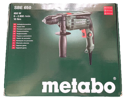 Metabo SBE 650 Schlagbohrmaschine Schnellspannbohrfutter Kabel Karton 600742850