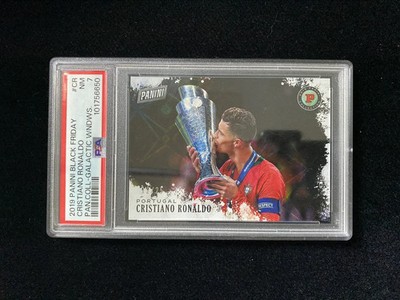 2018-19 Panini Black Friday Galactic Windows Cristiano Ronaldo 12/25 PSA 7 EI26