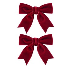 2 Pcs Cute Dark Red Velvet Hair Bow Clips 3" 1 Count Pack of 2 ,
