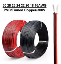 Electrical Wires 2Pin 30 28 26 24 22 20 18 16AWG Red Black Cable Speaker