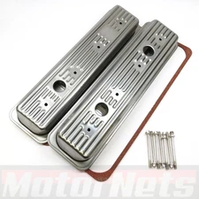 1987-00 SB Chevy GMC 305 5.0L & 350 5.7L Steel Valve Covers Kit Center Bolt Raw 