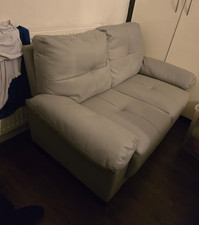 Grey Leather 2 Seater Sofa 190cm Length x 80cm Width x 75cm Height