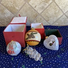 Assorted  Christmas Glass Ornaments – Lot Of 4