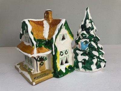 Department56  Village クリスマスハウス Vintage 1976 DEPT 56 Light Up Original Snow Village Gabled Cottage