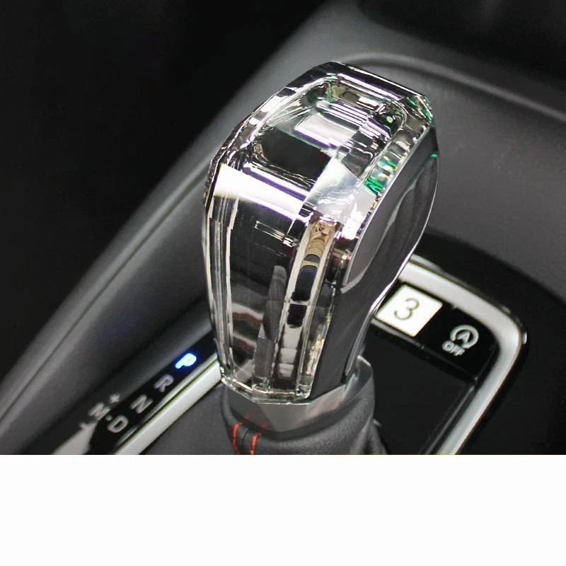 Manija de perilla de cambio de marchas de cristal con luz LED para Toyota Camry Corolla RAV4 Foto 3 de 4