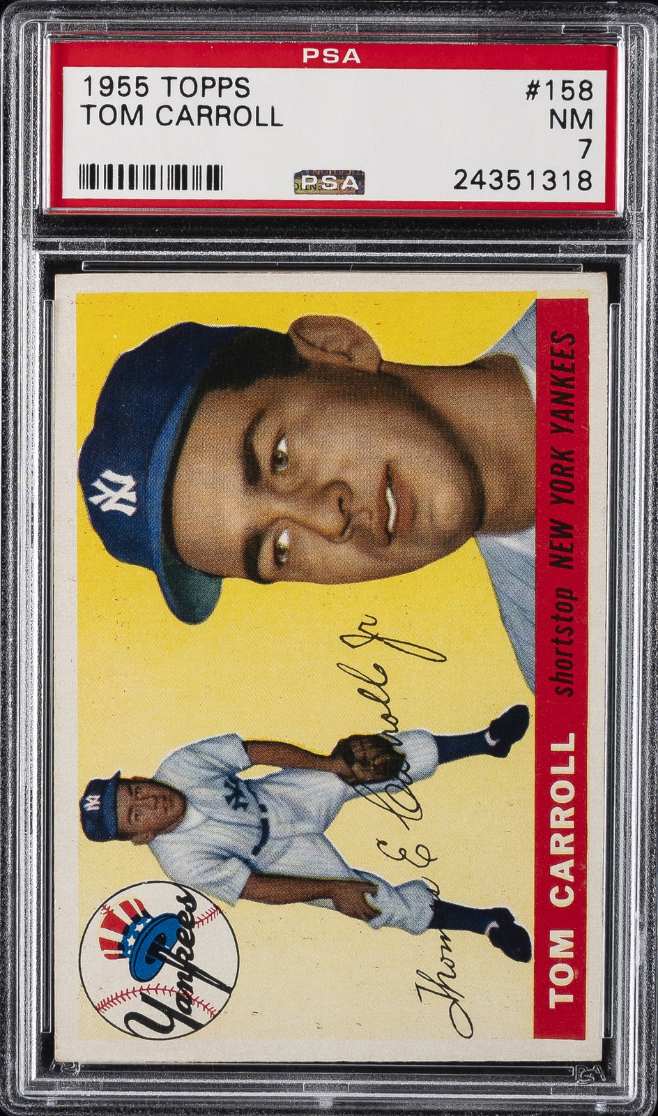 1955 TOPPS #158 TOM CARROLL PSA 7