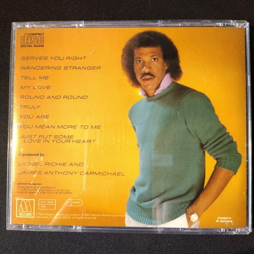 Lionel Richie by Lionel Richie (CD, Mar-1982, Motown (Record Label)) W. Germany - Foto 2 di 4