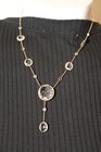 14K Yellow Gold White Topaz Lariat Necklace  — photo 5