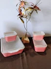 New Listing***Vintage 8 Pc. Pyrex Pink Refrigerator Set Very Good UC***