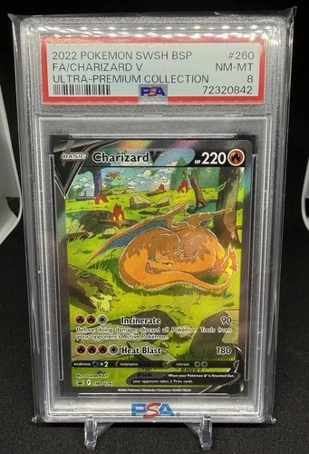 Pokémon Charizard V SWSH260 Ultra-Premium Collection Holo Promo PSA 8