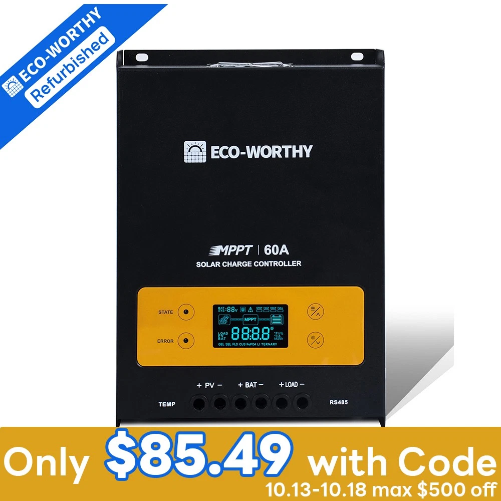ECO-WORTHY 60A MPPT Solar Charge Controller 12/24/36/48V for solar panel kit Review