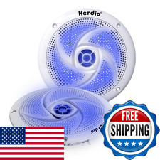 Herdio 5.25 Inch 160W Waterproof Marine Speakers 2 Way Weather Resistant LED Lig